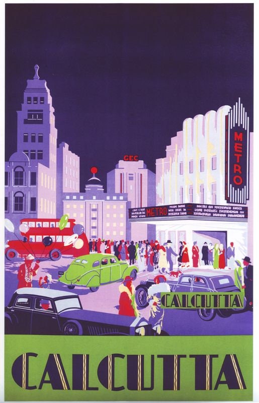 Vintage Calcutta India Tourism Poster Print A3/A4