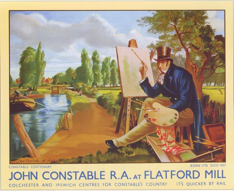 Vintage LNER Centenary of Constable at Flatford Mill Railway Poster Print A3/A4