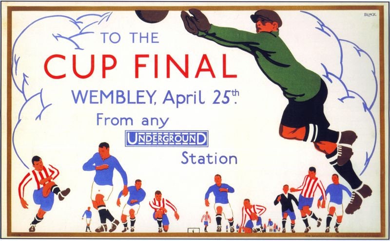 Vintage 1925 FA Cup Final Cardiff Sheffield United Poster Print A3/A4