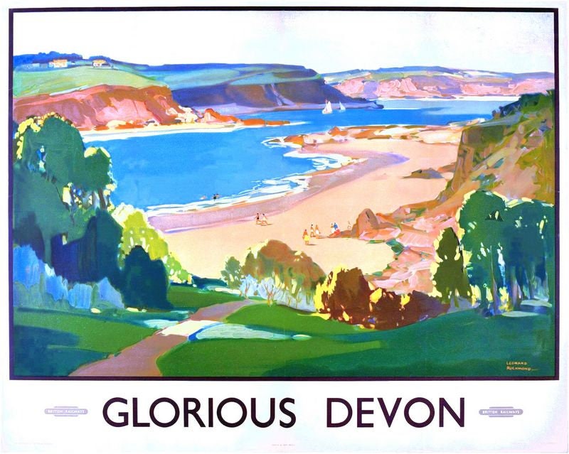 Vintage British Rail Glorious Devon Estuary Railway Poster Print A3/A4