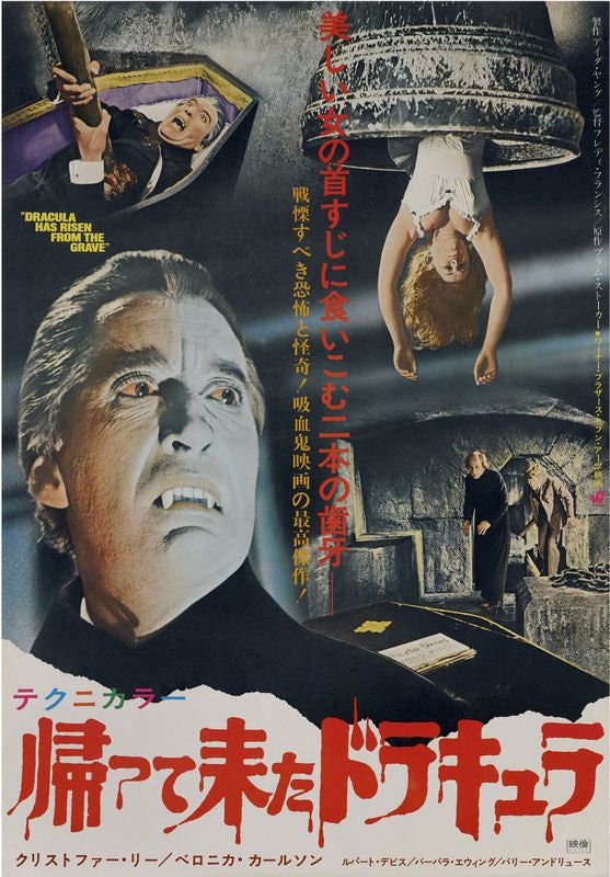 Vintage Japanese Dracula Has Risen From The Grave Movie Poster Print A3/A4