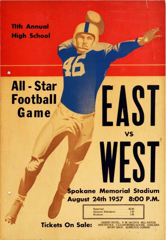 Vintage East v West All Star High School American Football Poster Print A3/A4