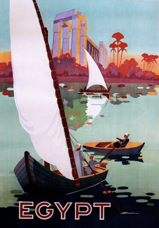 Vintage Egypt Philae Temple Aswan Tourism Poster Print A3/A4