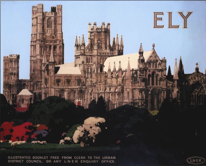 Vintage LNER Ely Cathedral Railway Poster Print A3/A4