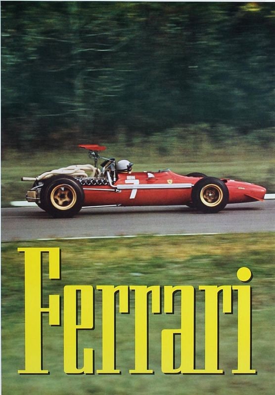 Vintage Ferrari Motor Racing Poster Print A3/A4