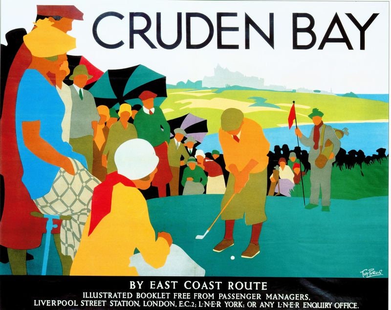 Vintage LNER Cruden Bay Golf  Railway Poster Print A3/A4