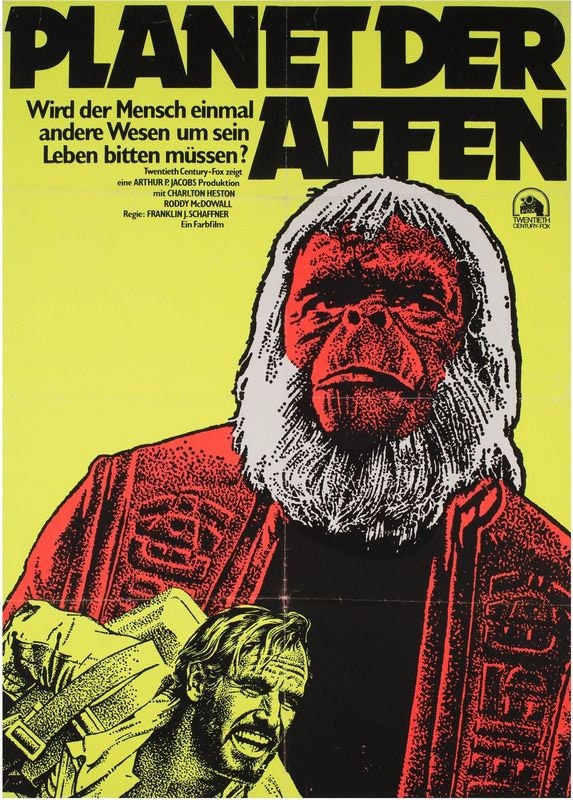 Vintage East German Planet of The Apes Movie Poster Print A3/A4