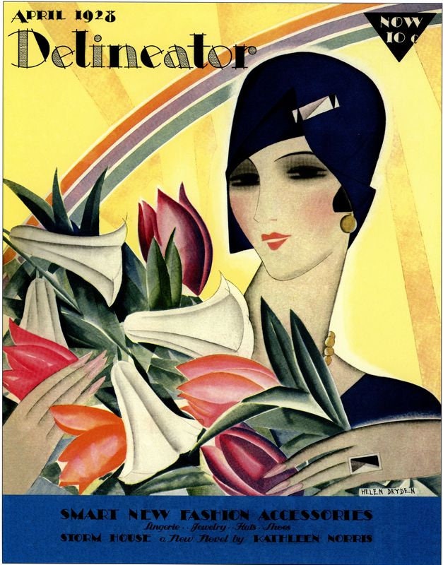Vintage 1920s Art Deco The Delineator Magazine Cover Poster Print A3/A4