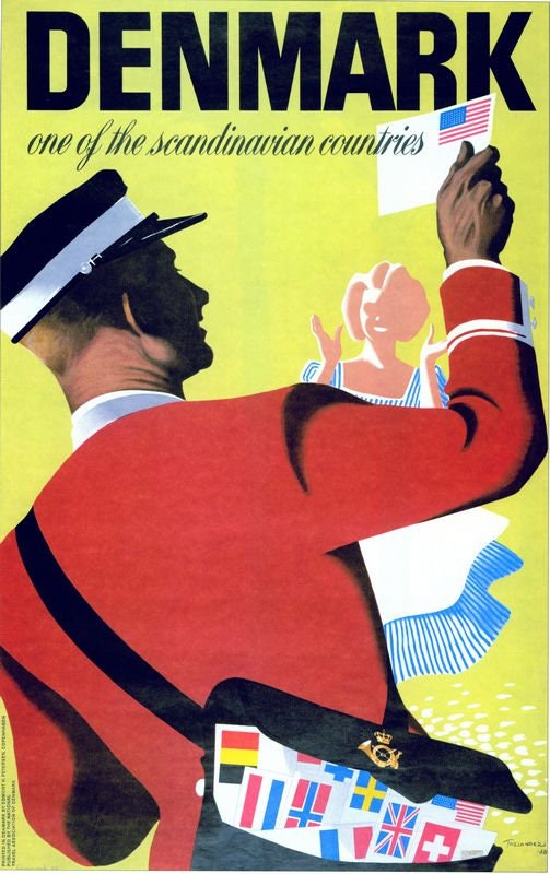 Vintage Denmark Tourism Poster Print A3/A4