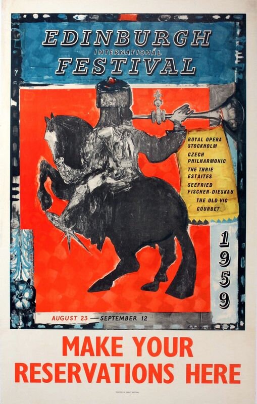 Vintage 1959 Edinburgh Festival Promotional Poster Print A3/A4