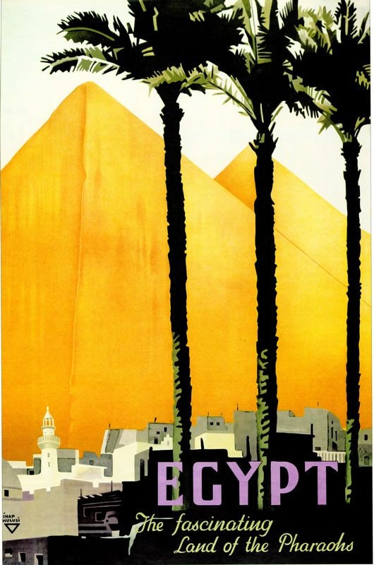 Vintage Egypt Pyramids Tourism Poster Print A3/A4