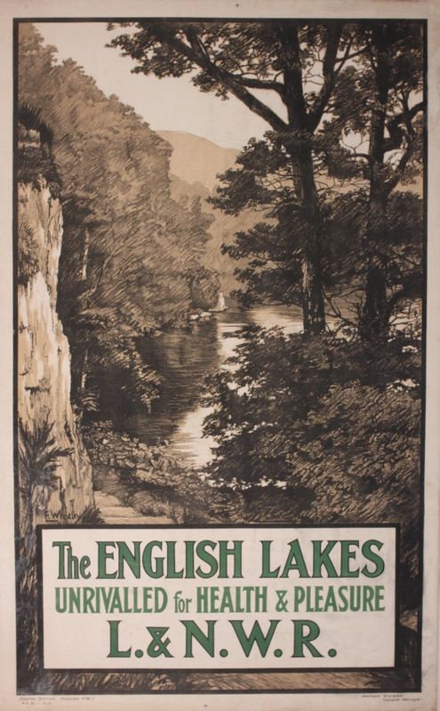 Vintage LNWR English Lakes Lake District Railway Poster Print A3/A4