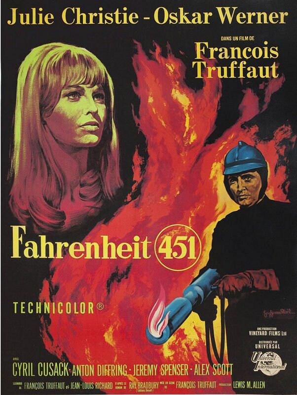 Vintage Fahrenheit 451 Movie Poster Print A3/A4