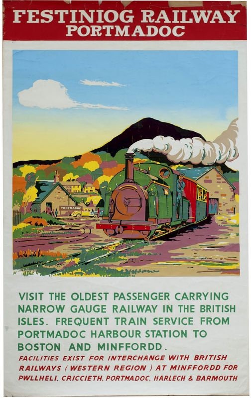 Vintage Festiniog Railway Poster Print A3/A4