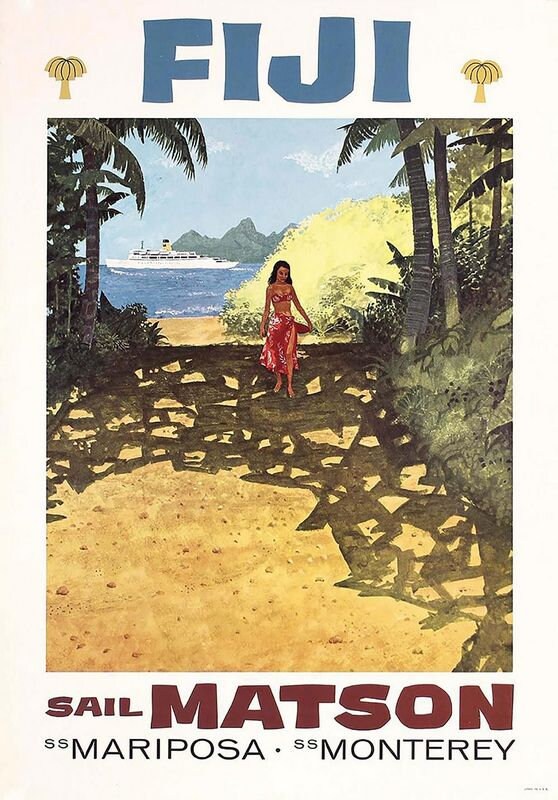 Vintage Matson Cruise To Fiji Tourism Poster Print A3/A4