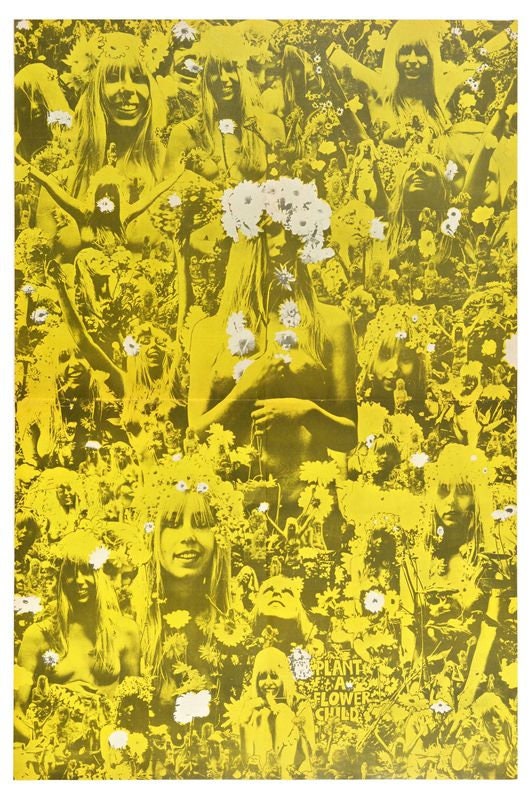 Vintage 1960's Flower Child Hippy Poster Print A3/A4