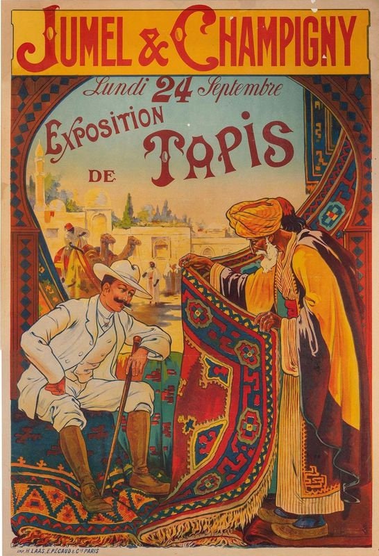 Vintage French Arabian Carpet Exhibition Poster Print A3/A4
