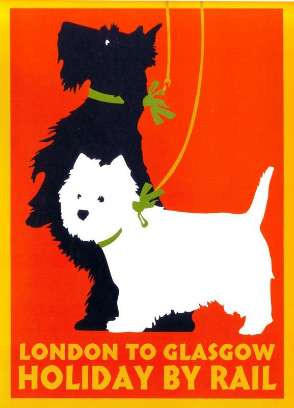 Vintage LMS London To Glasgow Railway Poster Print A3/A4