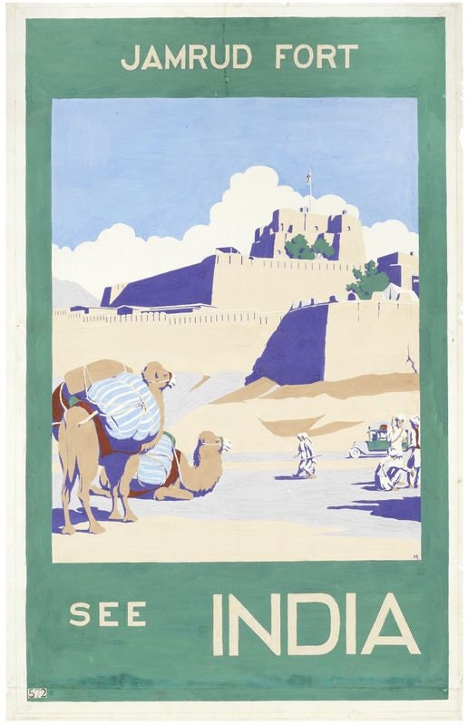 Vintage See India Jamrud Fort Tourism Poster Print A3/A4