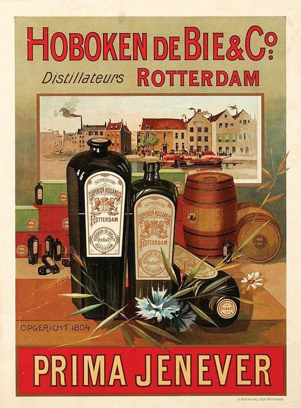 Vintage Dutch Jenever Gin Advertisement Poster Print A3/A4