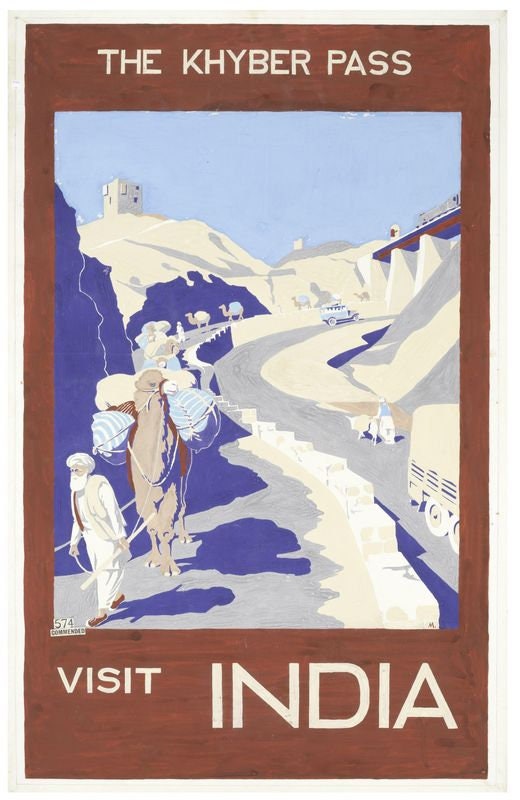 Vintage Visit India Khyber Pass Tourism Poster Print A3/A4