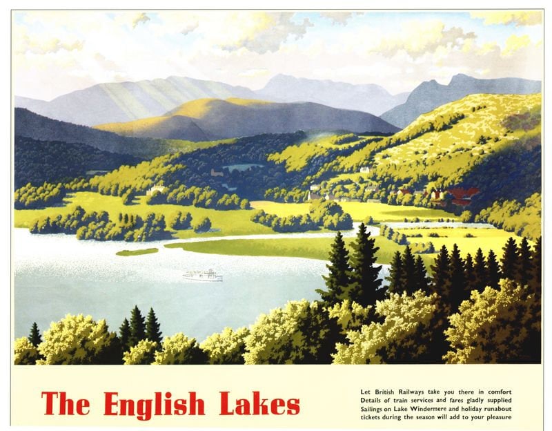 Vintage British Rail English Lakes Railway Poster Print A3/A4