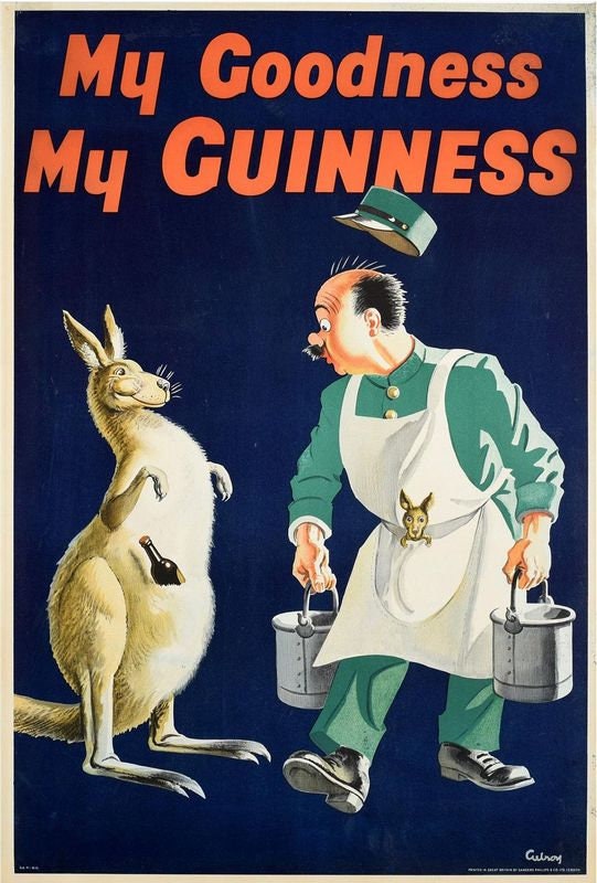 Vintage Guinness Kangaroo Advertisement  Poster Print A3/A4