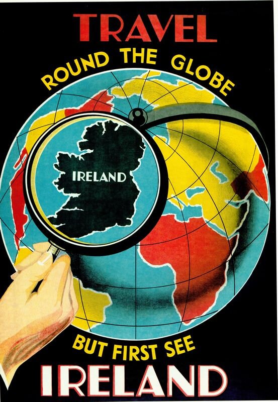 Vintage Visit Ireland Tourism Poster Print A3/A4