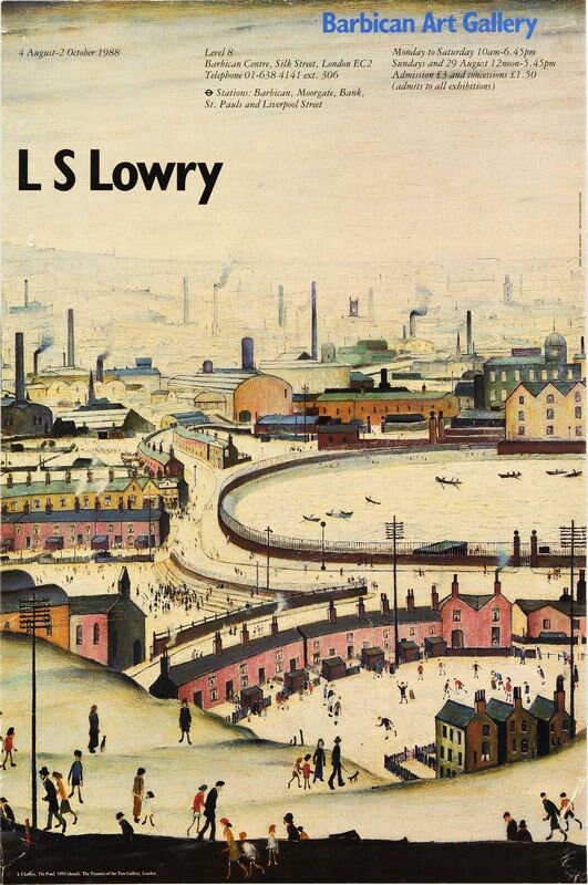 Vintage LS Lowry London Art Exhibition Poster Print A3/A4
