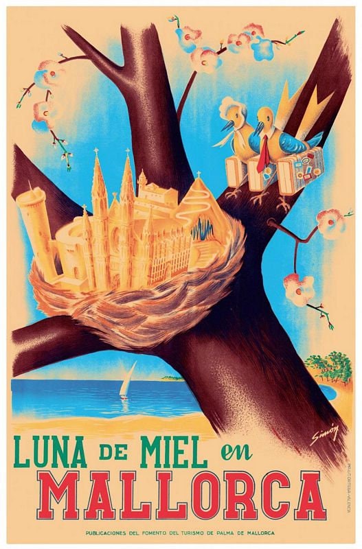 Vintage Mallorca Tourism Poster Print A3/A4