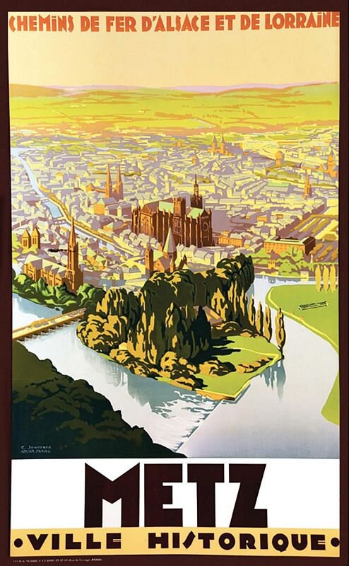 Vintage French Railways Metz Tourism Poster Print A3/A4