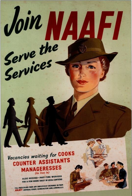 Vintage World War Two British Military NAAFI Recruitment Poster Print A3/A4