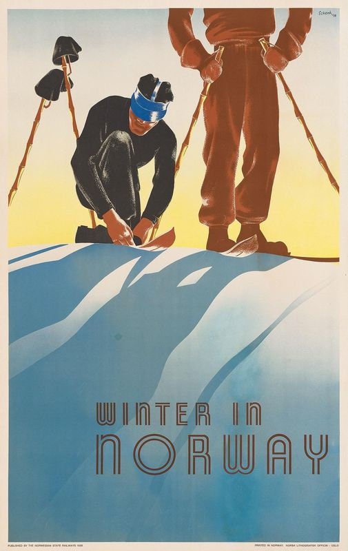 Vintage Norway Winter Sports Poster Print A3/A4