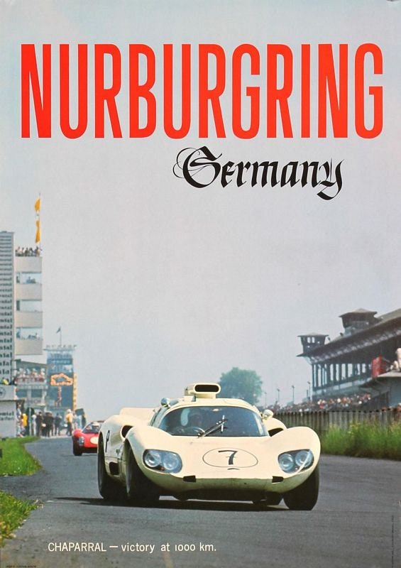 Vintage Nurburgring Germany Motor Racing Poster Print A3/A4