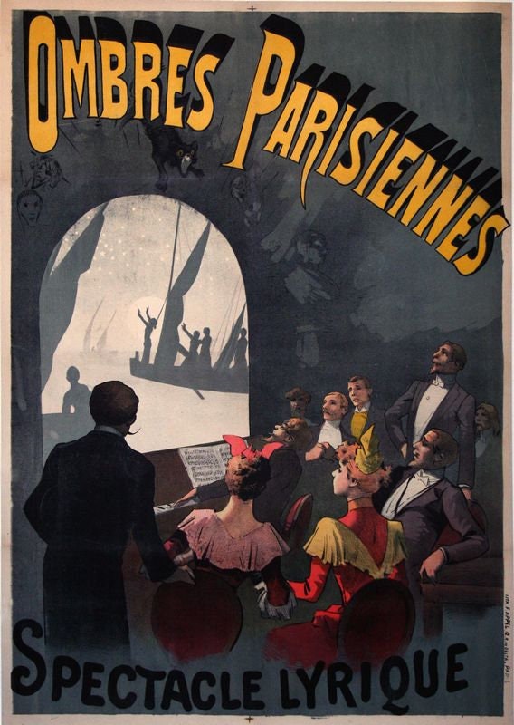 Vintage Ombres Parisiennes French Theatre Performance Poster Print A3/A4
