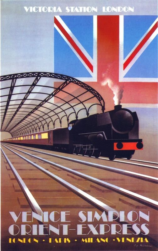 Vintage Orient Express Leaving Victoria Station Tourism Poster Print A3/A4