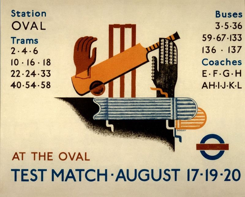 Vintage 1935 Cricket England South Africa Test at The Oval Poster Print A3/A4
