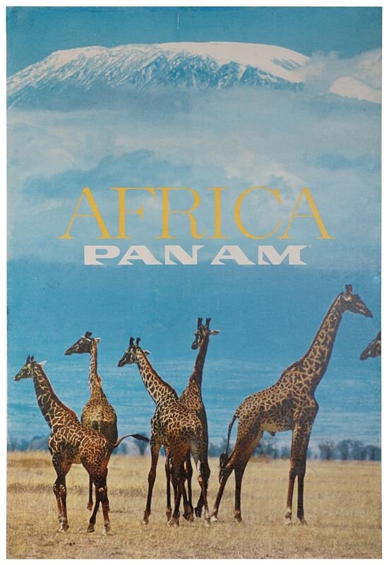 Vintage Pan Am Flights To Africa Airline Poster Print A3/A4