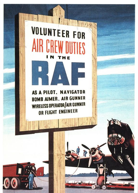 Vintage World War Two RAF Recruitment Poster Print A3/A4