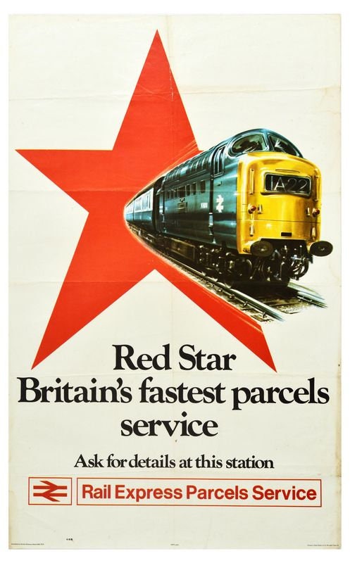 Vintage British Rail Red Star Parcel Service Railway Poster Print A3/A4