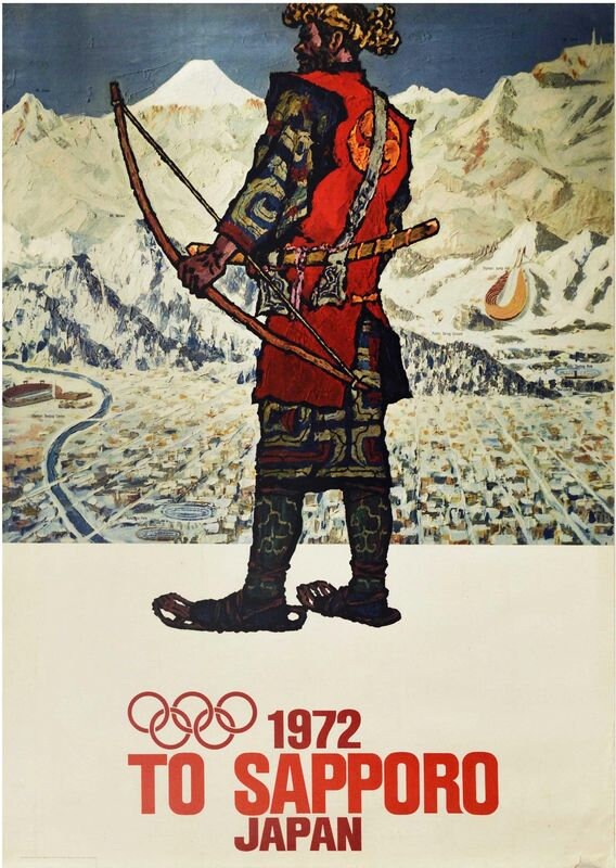 Vintage 1972 Sapporo Winter Olympics Poster Print A3/A4
