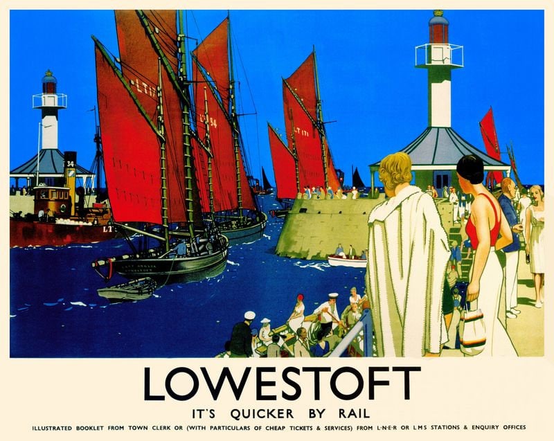 Vintage LNER Lowestoft Railway Poster Print A3/A4