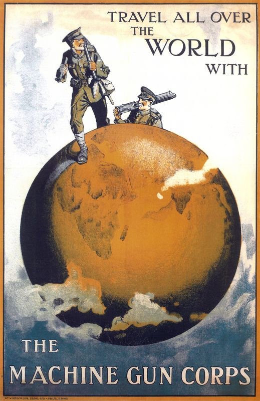 Vintage World War One Machine Gun Corps Recruitment Poster Print A3/A4