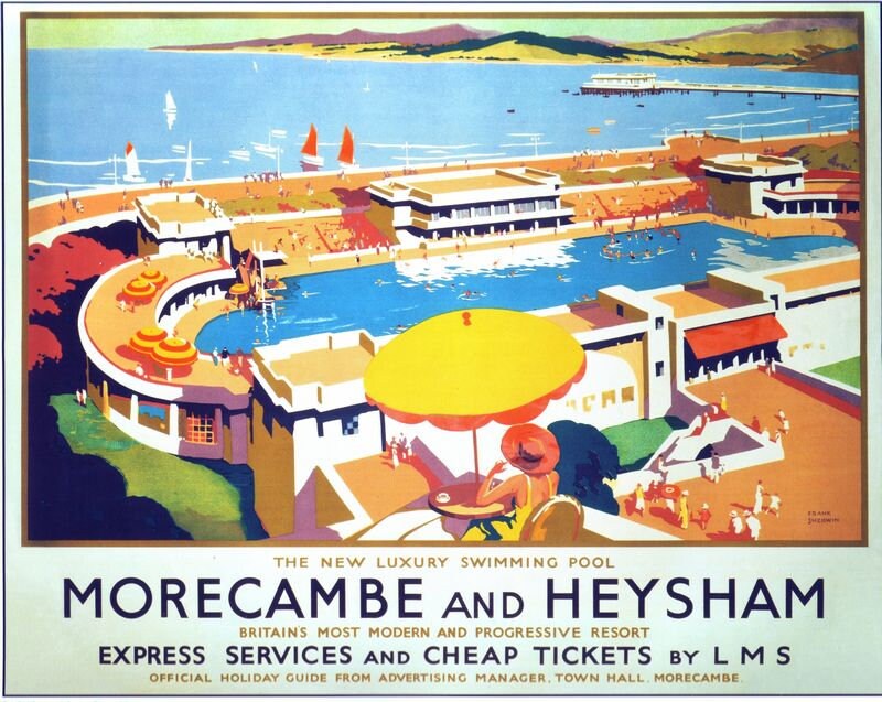 Vintage LNER Morecambe and Heysham Railway Poster Print A3/A4