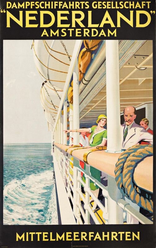 Vintage Amsterdam Netherlands Tourism Poster Print A3/A4