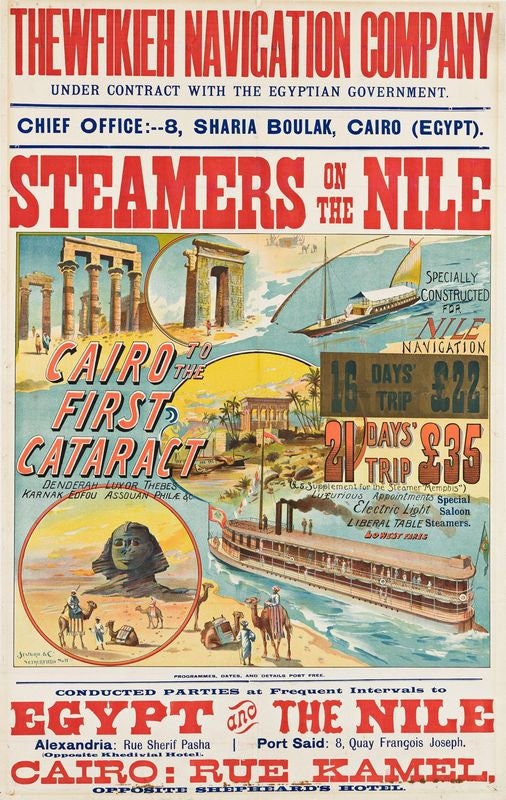 Vintage Egypt Nile Steamers Cruise Poster Print A3/A4