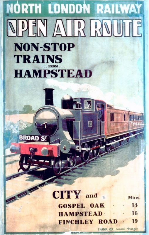 Vintage North London Railway Poster Print A3/A4