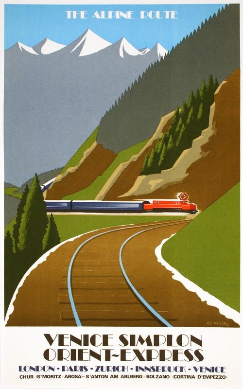 Vintage Orient Express Simplon Pass Tourism Poster Print A3/A4