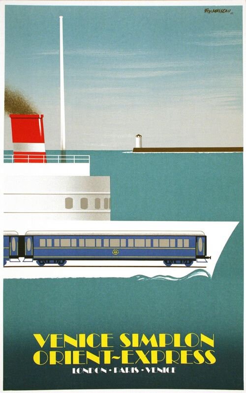 Vintage Orient Express Crossing The Channel Tourism Poster Print A3/A4