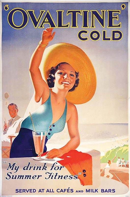 Vintage 1920's Cold Ovaltine Drink Advertisement Poster Print A3/A4
